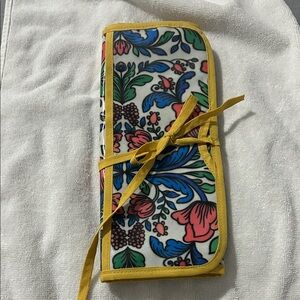 Plunder Floral Jewelry Roll - Yellow, Blue, Red